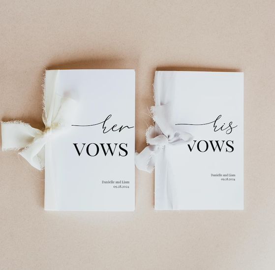 Write from the heart; his & hers vow books