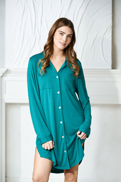 women's luxury button up sleep shirt made in soft modal 