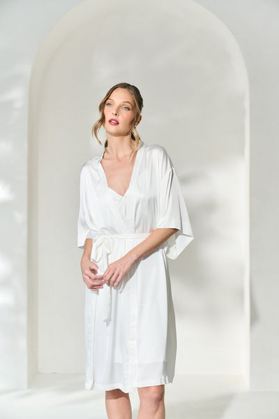 silky white getting ready robe from by catalfo 