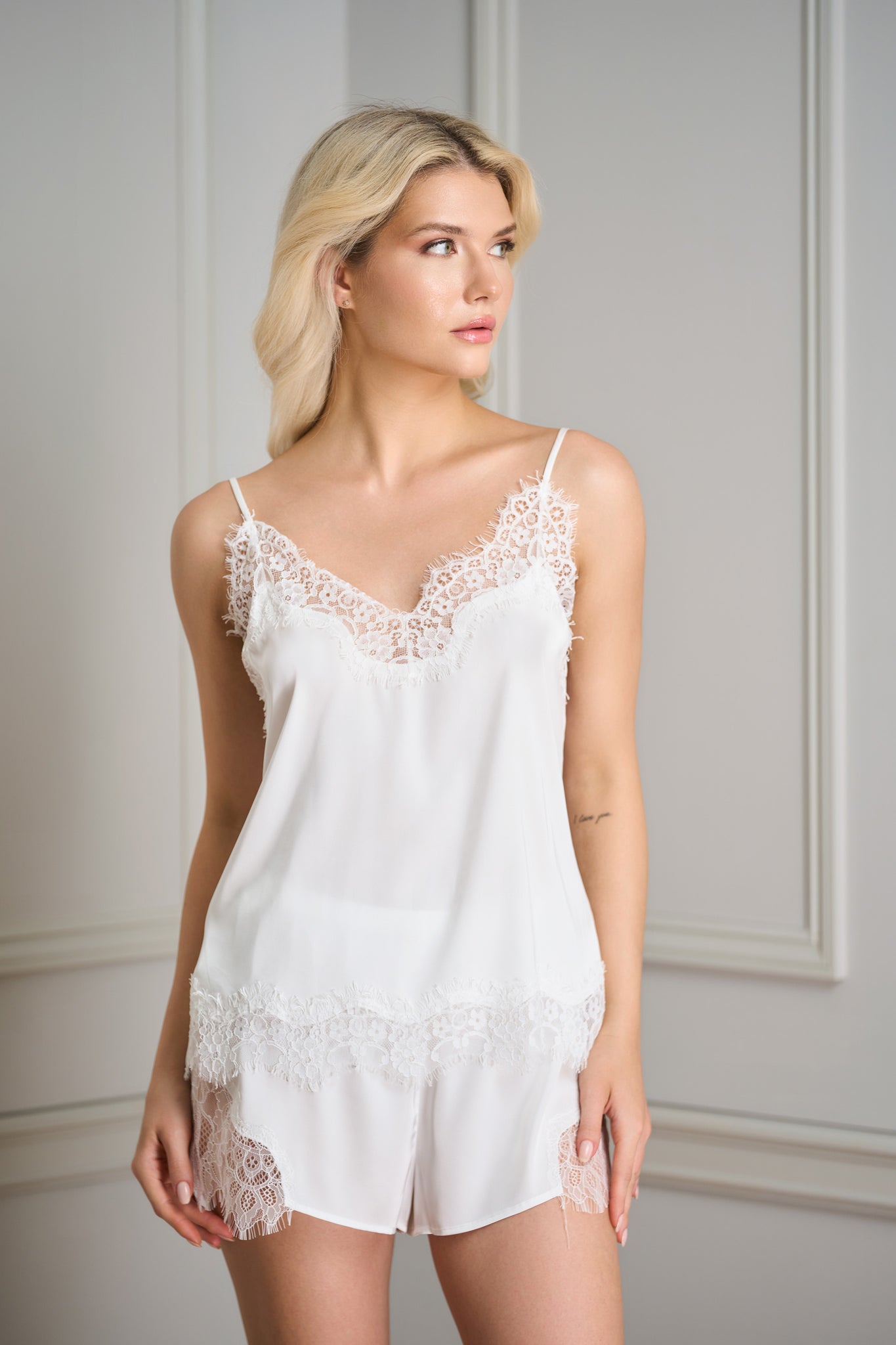elegant, white lacey bridal lingerie set from by catalfo in toronto