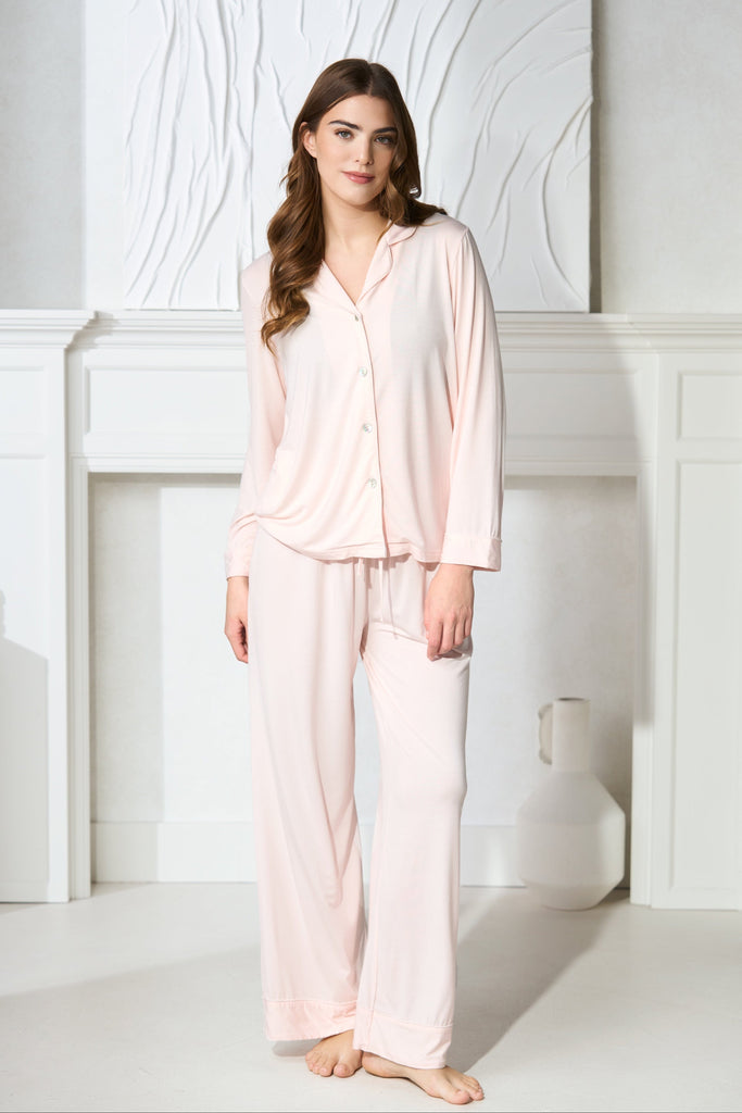 women's luxury sustainable modal pajama set in ballet pink from By Catalfo in Canada