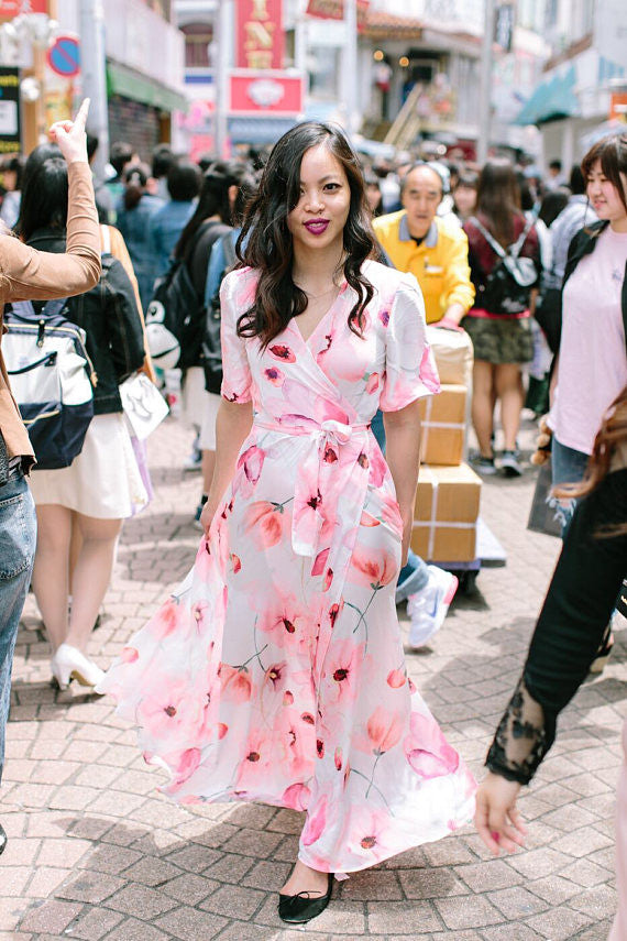 Amalfi Floral Wrap Dress