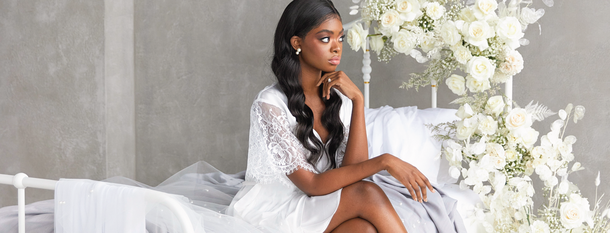 White Bridal Robes & Luxury Lace Robes For Getting Ready