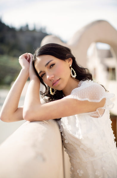 Bridal Style Trends: Pearl hoops and 3D floral embellishments