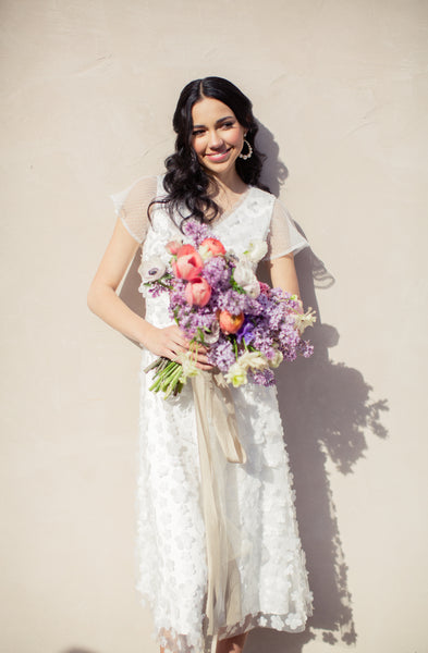 The perfect bridal shower dress: By Catalfo's 3D floral midi 'Milli