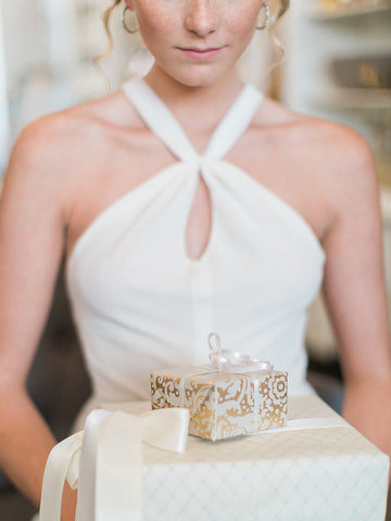 'The Knot' Dress (Custom Colour)| Simple and modern halter neck wedding dress | elopement dress in Toronto