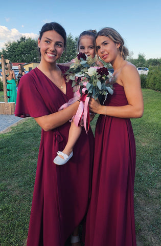 Burgundy bridesmaid dresses from by catalfo