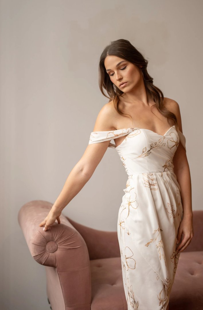 white bridesmaid dress from by catalfo