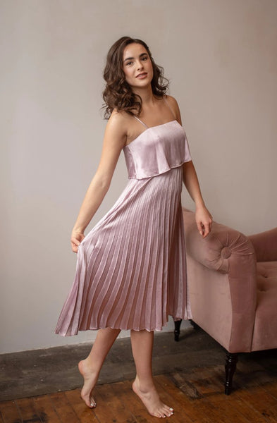 by catalfo bridesmaid dress with pleated skirt