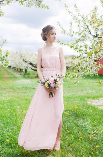 Alissa Dress (Custom Colour) | Long flowy bridesmaid dress with pockets and low back | Toronto