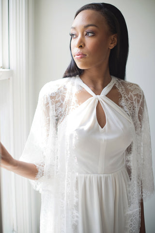Simple and modern halter neck wedding dress for elopement weddings in Toronto