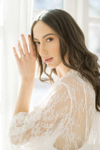 Lily lace bridal robe from By Catalfo in Toronto