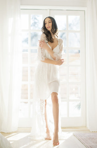 white slip dress for brides