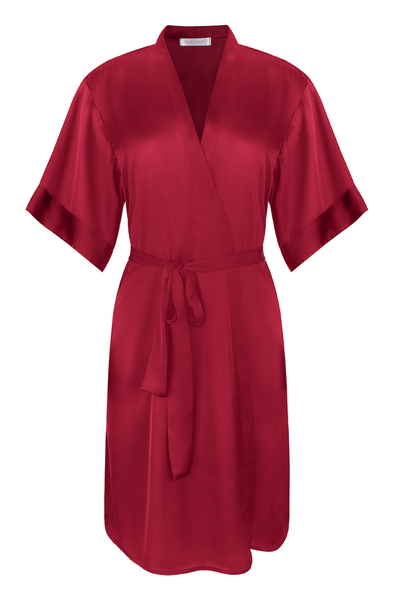 burgundy red, silky, Luxe Robe for women
