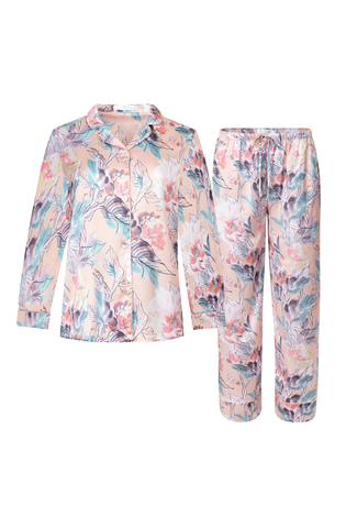 womens floral print silky pyjama set in canada