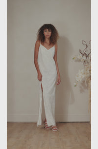 long white wedding slip dress for the modern bride