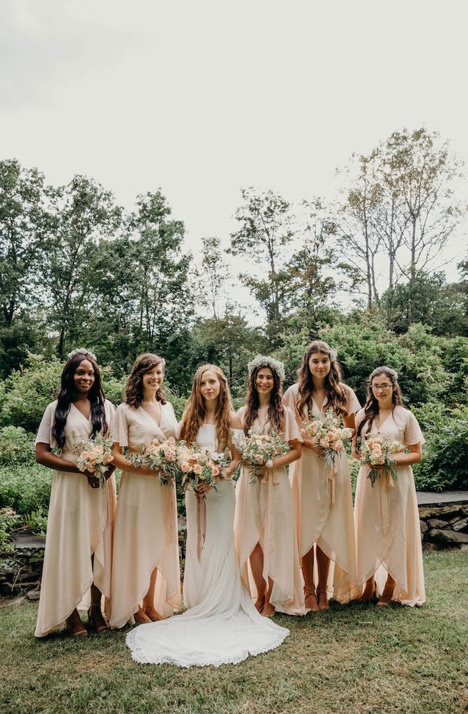 boho bridesmaid dresses in custom colour for new york wedding