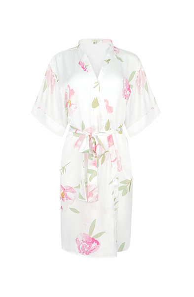 peony print white floral bridal robe from by catalfo