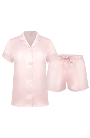 womens pretty blush shortie pyjama set for summer